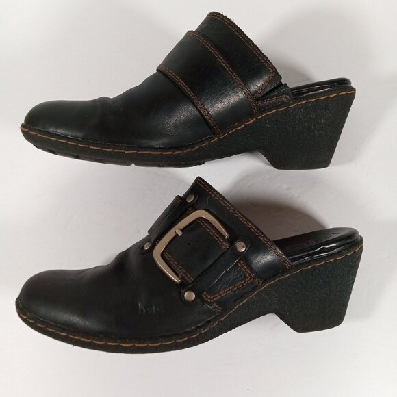 b.o.c Born Concept Leather Mules Women Size US 9 Black BC3725 - Picture 5 of 15